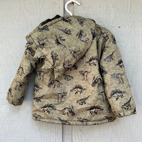 Mick Mack baby boy green dinosaur hooded jacket size 12 months - Picture 2 of 6